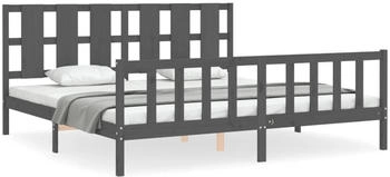vidaXL Massivholzbett mit Kopfteil 200x200cm (3192253)