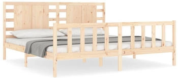 vidaXL Massivholzbett mit Kopfteil 200x200cm (3192836)