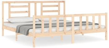 vidaXL Massivholzbett mit Kopfteil 200x200cm (3192901)