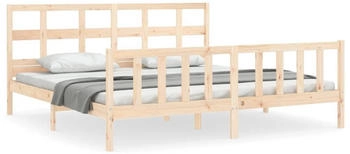 vidaXL Massivholzbett mit Kopfteil 200x200cm (3193031)