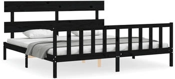 vidaXL Massivholzbett mit Kopfteil 200x200cm (3193295)