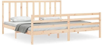 vidaXL Massivholzbett mit Kopfteil 200x200cm (3193811)