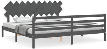 vidaXL Massivholzbett mit Kopfteil 200x200cm (3195308)