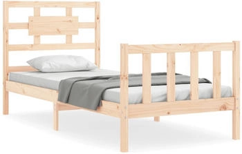 vidaXL Massivholzbett mit Kopfteil 90x200cm (3192541)
