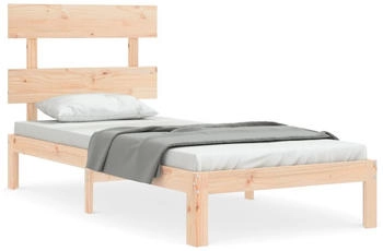 vidaXL Massivholzbett mit Kopfteil 90x200cm (3193516)