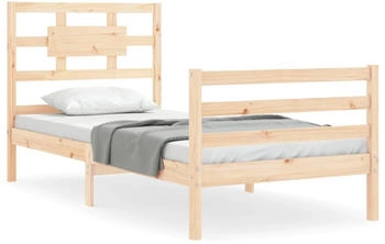 vidaXL Massivholzbett mit Kopfteil 90x200cm (3194426)