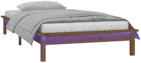 vidaXL Massivholzbett mit LED-Beleuchtung Honigbraun 90x200 cm