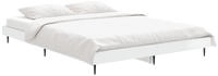 vidaXL Bettgestell Hochglanz-Wei&szlig; 135x190 cm Holzwerkstoff