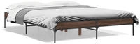 vidaXL Bettgestell Braun Eichen-Optik 140x200 cm Holzwerkstoff Metall