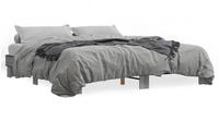 vidaXL Bettgestell Grau Sonoma 200x200 cm Holzwerkstoff und Metall
