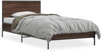 vidaXL Bettgestell Braun Eichen-Optik 75x190 cm Holzwerkstoff Metall