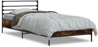 vidaXL Bettgestell R&auml;uchereiche 90x200 cm Holzwerkstoff und Metall