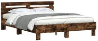 vidaXL Bettgestell mit Kopfteil R&auml;uchereiche 140x190 cm Holzwerkstoff