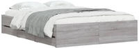 vidaXL Bettgestell mit Schubladen Grau Sonoma 120x190 cm Holzwerkstoff