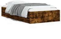 vidaXL Bettgestell mit Schubladen R&auml;uchereiche 75x190 cm Holzwerkstoff