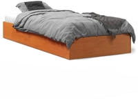 vidaXL Massivholzbett ohne Matratze Wachsbraun 75x190 cm Kiefernholz