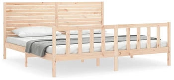 vidaXL Massivholzbett mit Kopfteil 200x200cm (3193226)