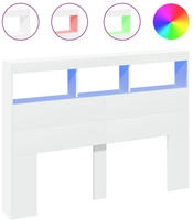 vidaXL LED-Kopfteil mit Ablagen Wei&szlig; 140x17x102 cm