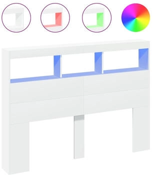 vidaXL LED-Kopfteil mit Ablagen 140x17x102cm (839196)