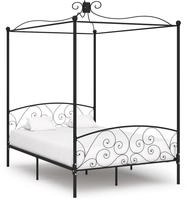 vidaXL Himmelbett-Gestell Schwarz Metall 120 x 200 cm