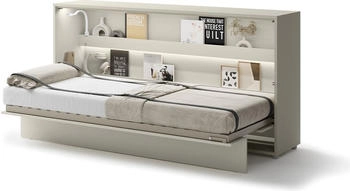 Meblini Bed Concept BC-06 90x200cm horizontal mit Matratze kaschmir