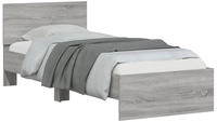 vidaXL Bettgestell mit Kopfteil Grau Sonoma 90x190 cm Holzwerkstoff