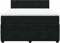 vidaXL Boxspringbett mit Matratze Schwarz 160x200 cm Samt