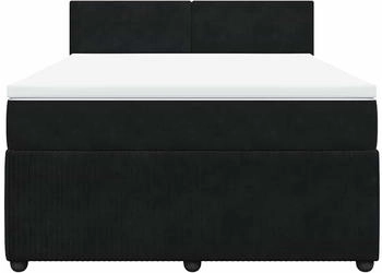 vidaXL Bett Boxspringbett mit Matratze Schwarz 160x200 cm Samt (3287778)