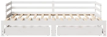 vidaXL Tagesbett Ausziehbar mit Schubladen ohne Matratze Wei&szlig; 90x190cm (3302147)