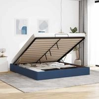 vidaXL Ottoman-Bett ohne Matratze Blau 180x200 cm Stoff
