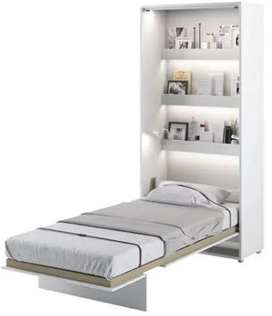 Meblini Bed Concept BC-03 90x200cm vertikal mit Matratze matt-wei&szlig;