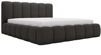 GRAINGOLD Polsterbett mit Bettkasten und Lattenrost 180 x 200 Cloud Boucl&eacute;-Stoff schwarz