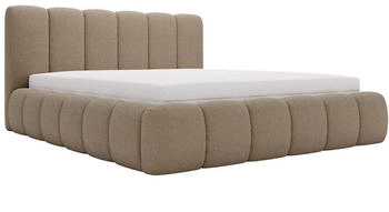 GRAINGOLD Polsterbett mit Bettkasten und Lattenrost 180 x 200 Cloud Boucl&eacute;-Stoff braun