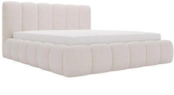 GRAINGOLD Polsterbett mit Bettkasten und Lattenrost 180 x 200 Cloud Boucl&eacute;-Stoff beige