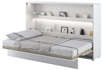 Meblini Bed Concept BC-05 120x200cm horizontal mit Matratze matt-wei&szlig;