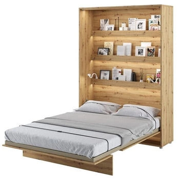 Meblini Bed Concept BC-01 140x200cm vertikal mit Matratze artisan-eiche