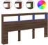 vidaXL LED-Kopfteil mit Ablage sonoma grau 220x17x102 cm