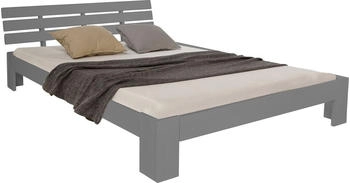 Homestyle4u Holzbett 1854 140x200cm grau