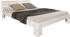 Homestyle4u Holzbett Doppelbett mit Lattenrost und Kopfteil weiß