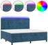 vidaXL Boxspringbett mit Matratze & LED Dunkelblau 200x200 cm Samt (3136147)