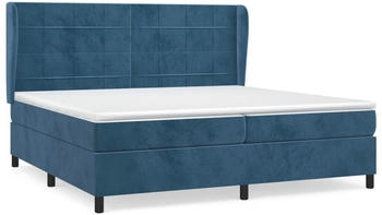 vidaXL Boxspringbett mit Matratze Dunkelblau 200x200 cm Samt (3129235)