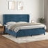 vidaXL Boxspringbett mit Matratze Dunkelblau 200x200 cm Samt (3129235)