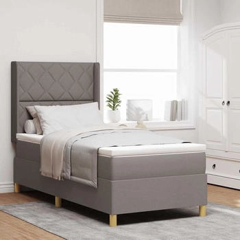 vidaXL Boxspringbett mit Matratze Taupe 100 x 200 cm Stoff (3341886)