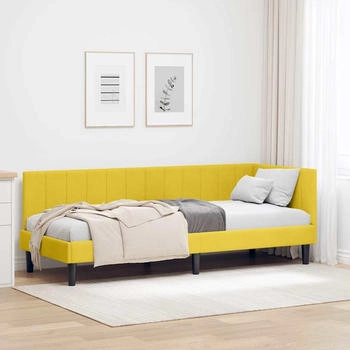 vidaXL Eckbettgestell mit Kopfteil Gelb 80 x 200 cm Samt (42016334)