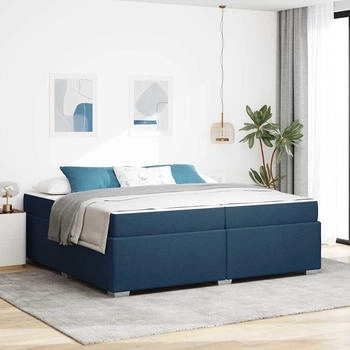vidaXL Bettgestell Blau 200 x 200 cm Stoff (3399214)