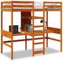vidaXL Hochbett ohne Matratze Wachsbraun 80x200 cm Massivholz Kiefer (3308546)