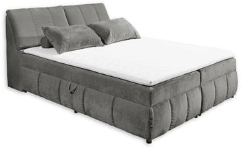 ED EXCITING DESIGN Boxbett Valencia grau mit Bettkasten und Stauraum im Kopfteil (56-U74-25x)
