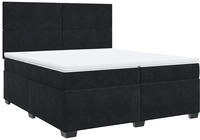 vidaXL Boxspringbett mit Matratze Schwarz 200x200 cm Samt