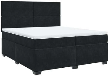 vidaXL Boxspringbett mit Matratze Schwarz 200x200 cm Samt (3290998)