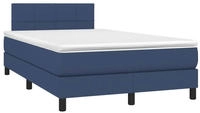 vidaXL Boxspringbett mit Matratze & LED Blau 120x190 cm Stoff